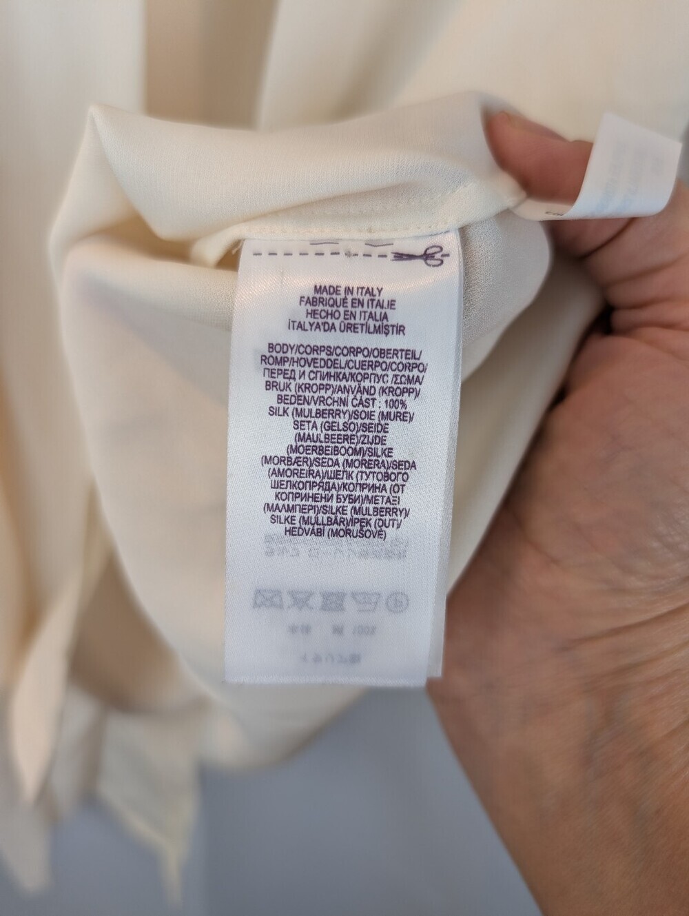Ralph Lauren Purple Label 100% Silk Blouse Shirt Cream Italian 8 new no tags - Picture 5 of 12